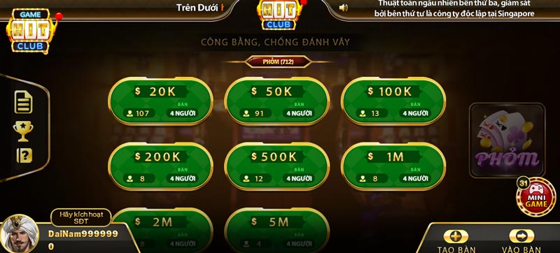 Top 10 Game Bài Hit Club: Phỏm