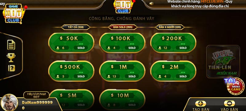 Top 10 Game Bài Hit Club: Tiến lên miền nam